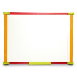 Jeujura Tableau en bois Triptyque 3 faces (1 magnétique et 2 a craie)