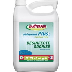 SANITERPEN Plus 5 L- Désinfectant Plus Fraicheur Verte 5L. Bactéricide concentré