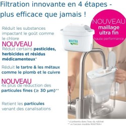Carafe filtrante en verre BRITA - Model One bleue - Capacité 2,5L dont 1,5L d...