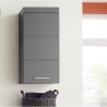 Meuble de salle de bain Rangement haut - 1 porte - Gris - L 37 x P 23 x H 77 ...