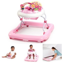 BRIGHT STARTS Trotteur pour  bébé fille évolutif et pliable 2-en-1 - Jardin R...