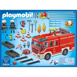 PLAYMOBIL 9464 Fourgon d'intervention des pompiers jaune avec canon a eau fon...