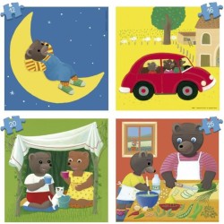 Puzzle - EDUCA - Petit Ours Brun : 4 puzzles progressifs pour enfants de 12 a...