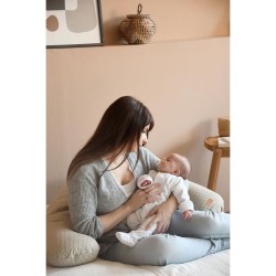 BÉABA - Big Flopsy™ - Coussin de grossesse et d'allaitement - Fleur de coton ...