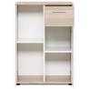 JACKY Meuble de rangement Petit Buffet - Blanc mat et décor chene Sonoma - Cl...