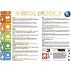Puzzle - EDUCA - Petit Ours Brun : 4 puzzles progressifs pour enfants de 12 a...