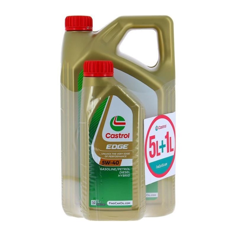 Huile Moteur - CASTROL EDGE - 5W-40 - 5L+1L - Offre spéciale