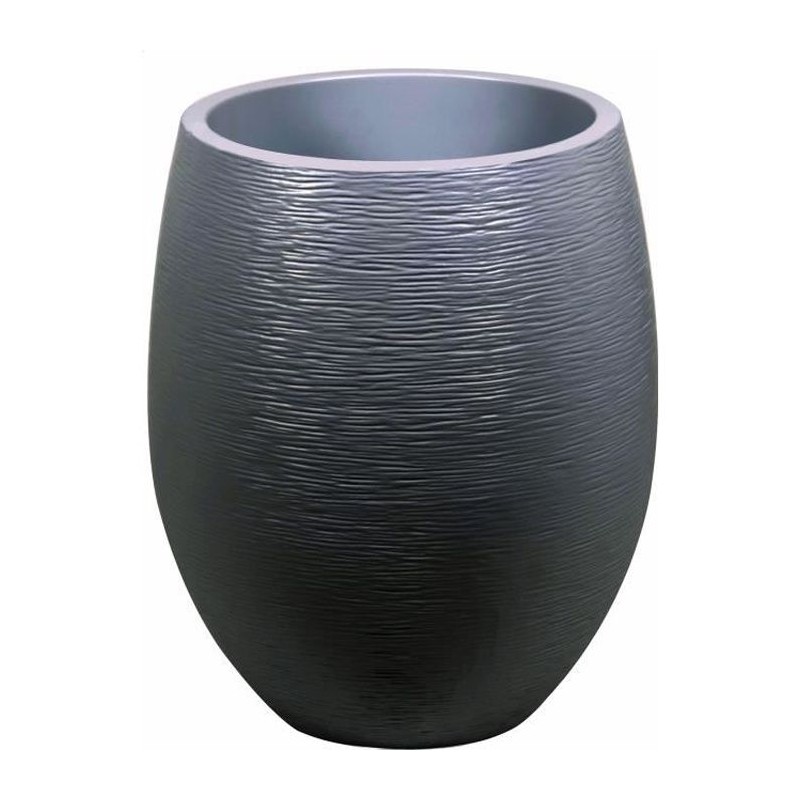 Pot de fleurs Rond Egg Ø 50cm - EDA - Graphit - 53 L - Ø 50 x H. 53 cm - Gris...
