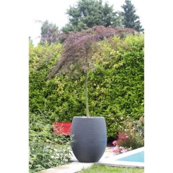 Pot de fleurs Rond Egg Ø 50cm - EDA - Graphit - 53 L - Ø 50 x H. 53 cm - Gris...