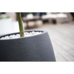 Pot de fleurs Rond Egg Ø 50cm - EDA - Graphit - 53 L - Ø 50 x H. 53 cm - Gris...