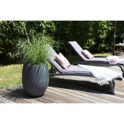 Pot de fleurs Rond Egg Ø 50cm - EDA - Graphit - 53 L - Ø 50 x H. 53 cm - Gris...