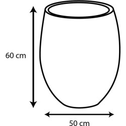 Pot de fleurs Rond Egg Ø 50cm - EDA - Graphit - 53 L - Ø 50 x H. 53 cm - Gris...