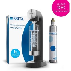 Machine a soda BRITA - SodaONE Noire - 1 Bouteille 1L et 1 Cylindre de CO2 in...