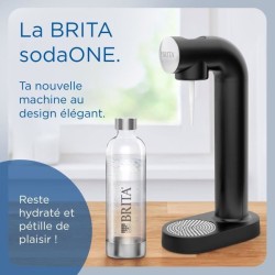 Machine a soda BRITA - SodaONE Noire - 1 Bouteille 1L et 1 Cylindre de CO2 in...