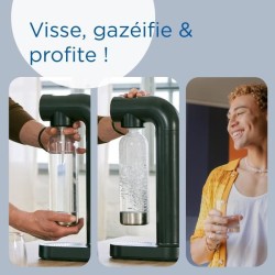 Machine a soda BRITA - SodaONE Noire - 1 Bouteille 1L et 1 Cylindre de CO2 in...