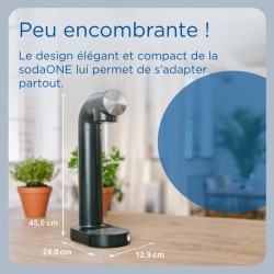 Machine a soda BRITA - SodaONE Noire - 1 Bouteille 1L et 1 Cylindre de CO2 in...