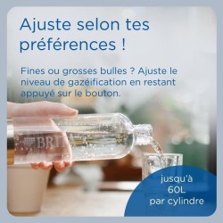 Machine a soda BRITA - SodaONE Noire - 1 Bouteille 1L et 1 Cylindre de CO2 in...