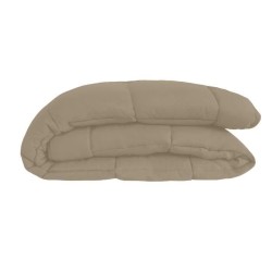 CALGARY - Couette Chaude Microfibre 400gr/m² - Taupe & Lin 240 x 260 cm