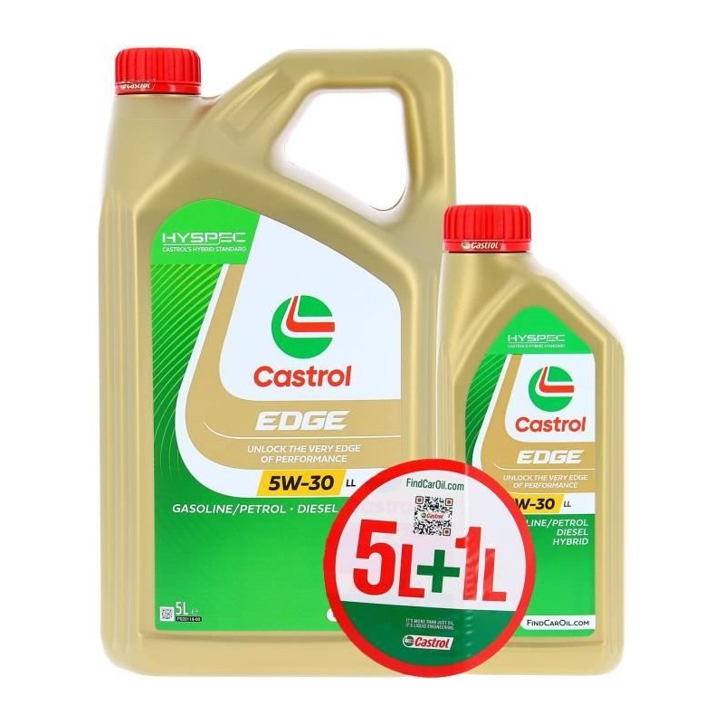Huile Moteur - CASTROL EDGE - 5W-30 LL - 5L+1L - Offre spéciale