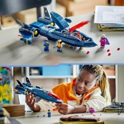LEGO 76281 Marvel Le X-Jet des X-Men, Jouet d'Avion, Chasseur avec Minifiguri...