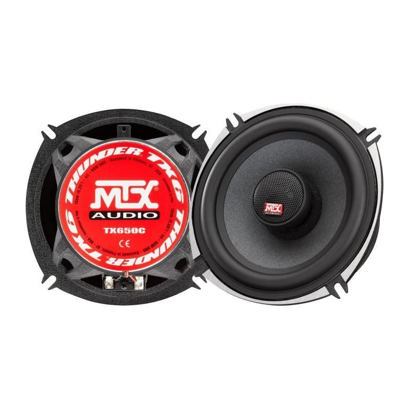 MTX TX650C Haut-parleurs voiture Coaxiaux 13cm 2 voies 80W RMS 4 châssis alu ...