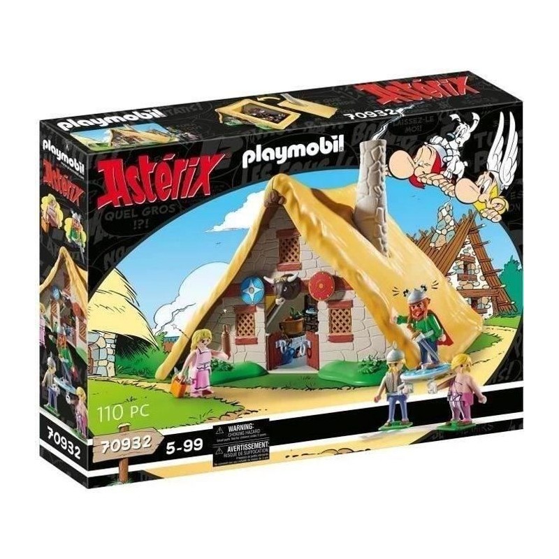 PLAYMOBIL 70932 Astérix, La hutte d'Abraracourcix, Personnages, 110 pieces, D...