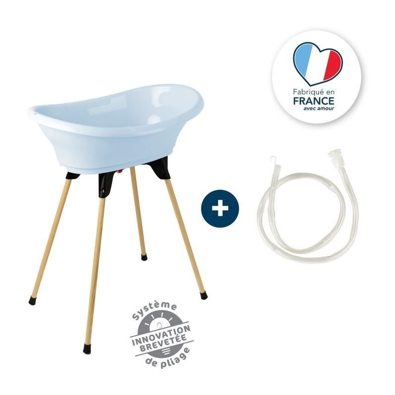 Kit baignoire VASCO Fleur Bleue - 3 en 1 - 800*500*270 - Bleu - THERMOBABY