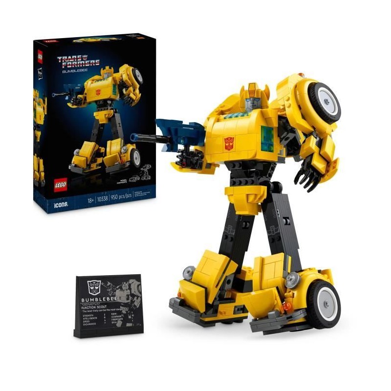LEGO Icons 10338 Transformers Bumblebee - Figurine Robot pour Adultes - Véhicule