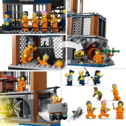 LEGO 60419 City La Prison de la Police en Haute Mer, Jouet avec Hélicoptere e...