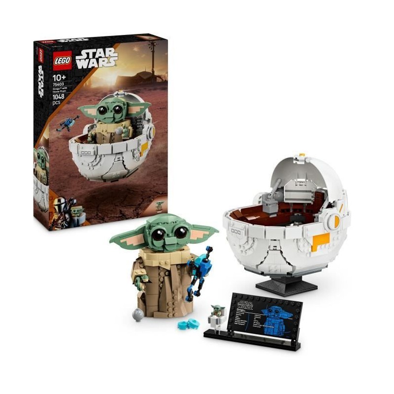 LEGO Star Wars : The Mandalorian 75403 Grogu et son landau - Jeu de construct...