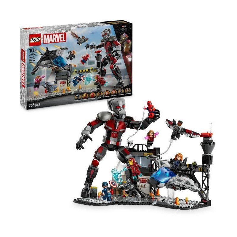 LEGO Marvel 76314 Le combat de Captain America : Civil War - Jouet pour garço...