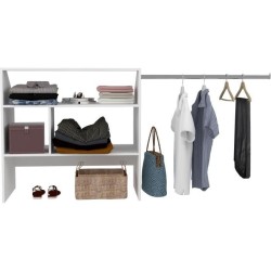 Kit dressing sous comble ARTIC EKIPA - Décor mélaminé blanc - 1 penderie - L1...