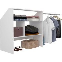 Kit dressing sous comble ARTIC EKIPA - Décor mélaminé blanc - 1 penderie - L1...