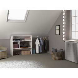 Kit dressing sous comble ARTIC EKIPA - Décor mélaminé blanc - 1 penderie - L1...