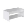 Table basse relevable - Style contemporain blanc mat - L 100 x P50 x H44cm - ...