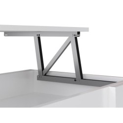 Table basse relevable - Style contemporain blanc mat - L 100 x P50 x H44cm - ...