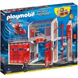 PLAYMOBIL 9462 Caserne de pompiers avec hélicoptere, City Action, Mixte, Pour...