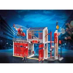 PLAYMOBIL 9462 Caserne de pompiers avec hélicoptere, City Action, Mixte, Pour...