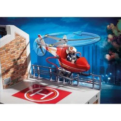 PLAYMOBIL 9462 Caserne de pompiers avec hélicoptere, City Action, Mixte, Pour...