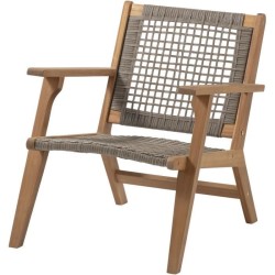 Fauteuil de jardin bas en bois d'Acacia FSC et en résine tressée - BORA - l60...