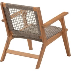 Fauteuil de jardin bas en bois d'Acacia FSC et en résine tressée - BORA - l60...