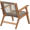 Fauteuil de jardin bas en bois d'Acacia FSC et en résine tressée - BORA - l60...