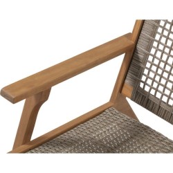 Fauteuil de jardin bas en bois d'Acacia FSC et en résine tressée - BORA - l60...