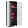 Armoire de rangement haute KETER LINEAR - Noir / Gris - 68 x 39 x 173 cm - 3 ...