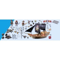 PLAYMOBIL 71530 Bateau pirates, 137 pieces dont 3 personnages, Les Pirates, J...