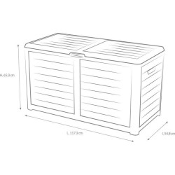 Coffre de jardin en Plastique - EDA - BAYA - 420 L - Décor imitation bois - 1...