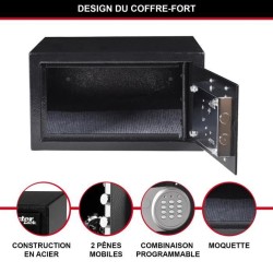 Coffre-fort MASTER LOCK X041ML 11L - Serrure Electronique - Idéal pour Bijoux...