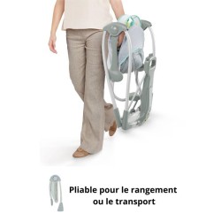 INGENUITY balancelle électrique pliable Swing and Go Hugs & Hoots- cadeau béb...