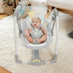 INGENUITY balancelle électrique pliable Swing and Go Hugs & Hoots- cadeau béb...