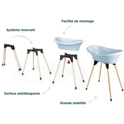 Pack baignoire THERMOBABY VASCO 5 en 1 Fleur bleue - Fabriqué en France